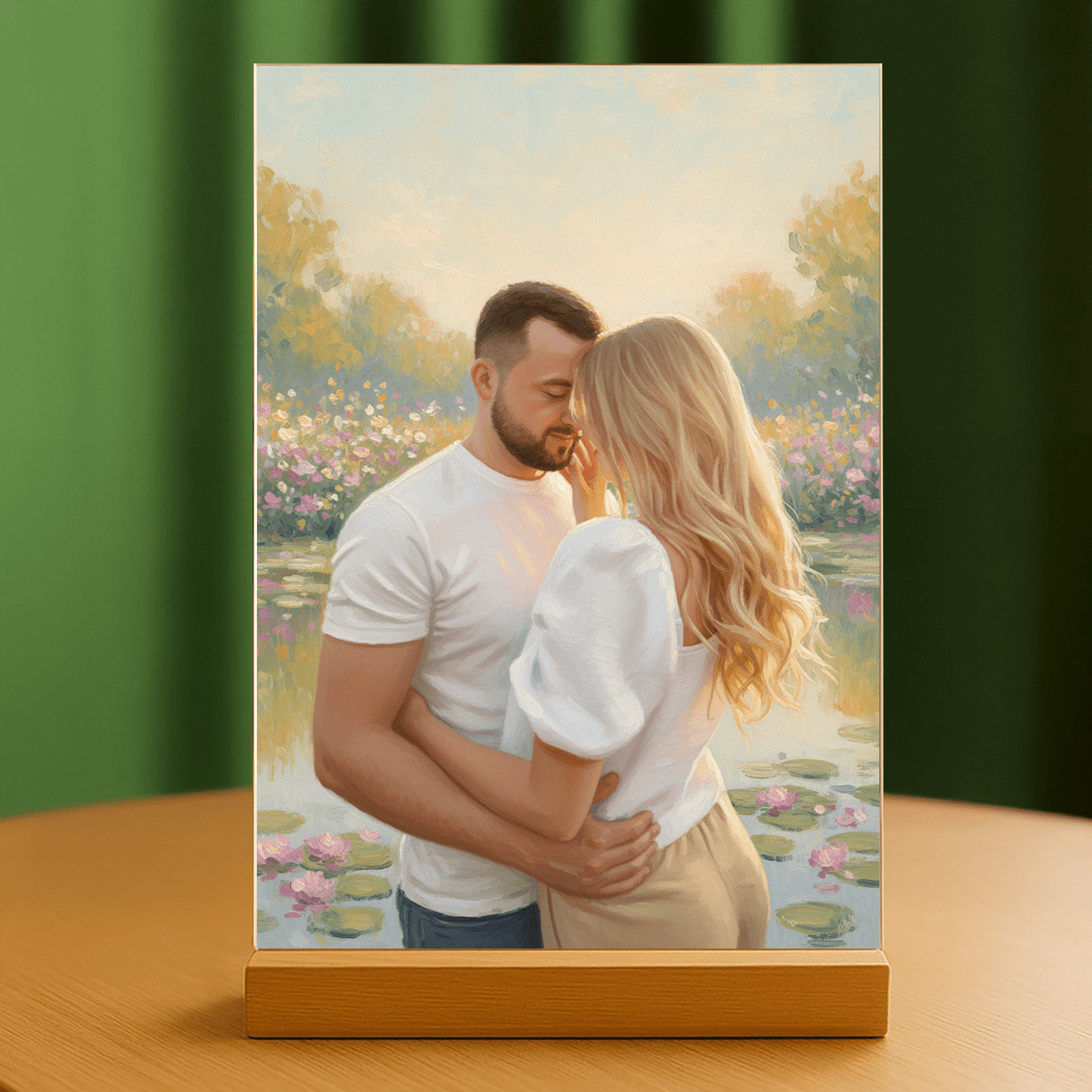 Miłość w stylu impresji - portret na szkle akrylowym dla pary - Emmygift.pl