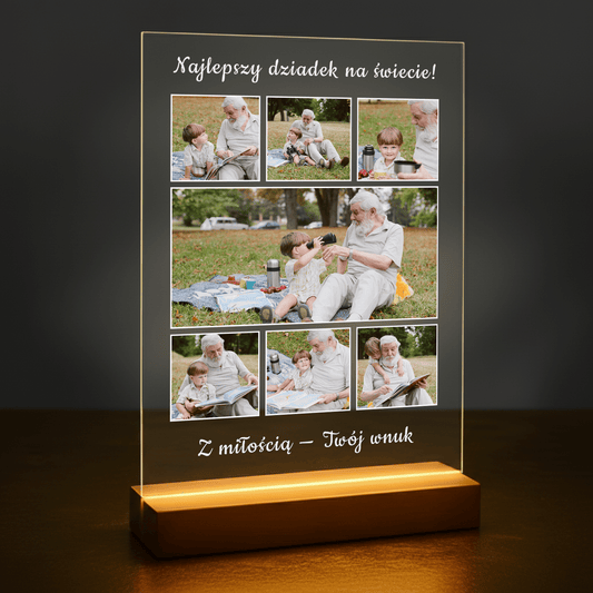 Najlepszy dziadek na tym świecie - personalizowany druk na szkle dla dziadka - Emmygift.pl