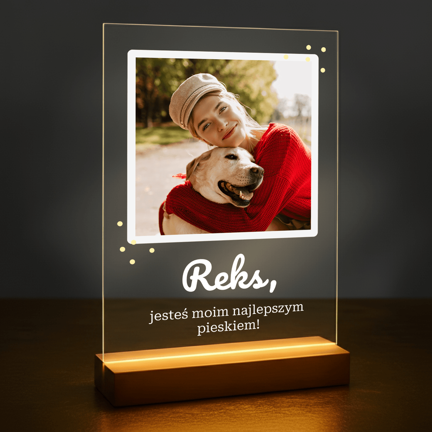 Najlepszy pies - druk na szkle akrylowym dla właściciela psa - Emmygift.pl