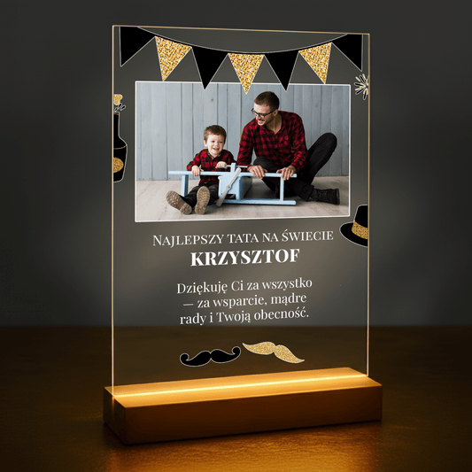 Najlepszy tata na świecie - druk na szkle akrylowym dla taty - Emmygift.pl