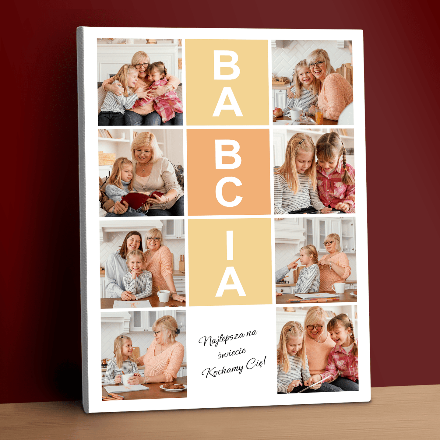 Najwspanialsza babcia na świecie - kolaż na płótnie dla babci - Emmygift.pl