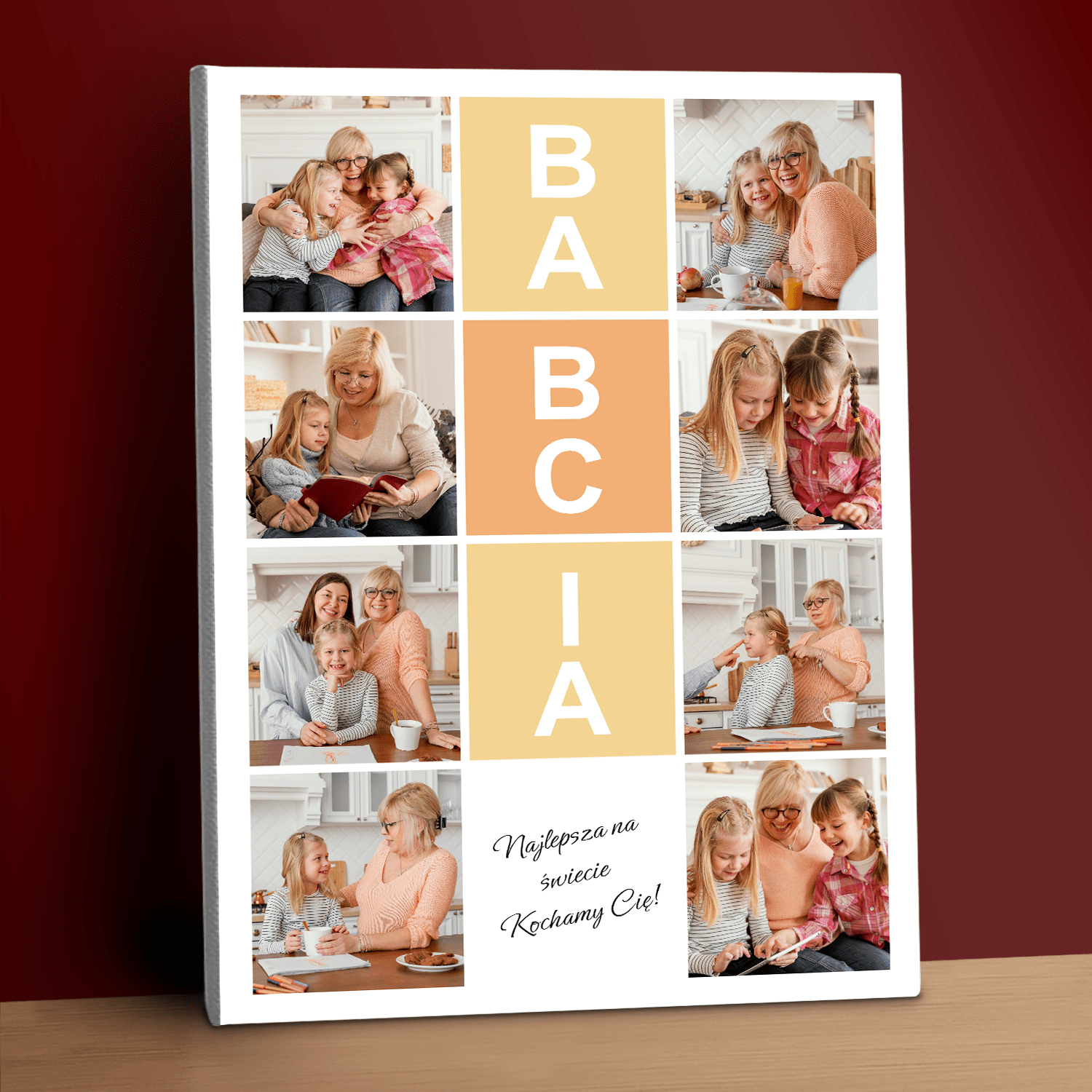 Najwspanialsza babcia na świecie - kolaż na płótnie dla babci - Emmygift.pl