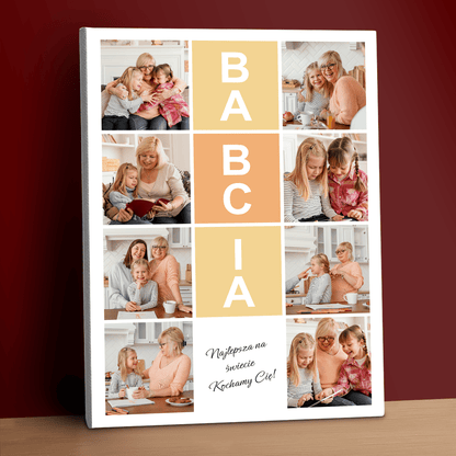 Najwspanialsza babcia na świecie - kolaż na płótnie dla babci - Emmygift.pl