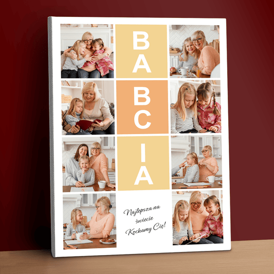 Najwspanialsza babcia na świecie - kolaż na płótnie dla babci - Emmygift.pl