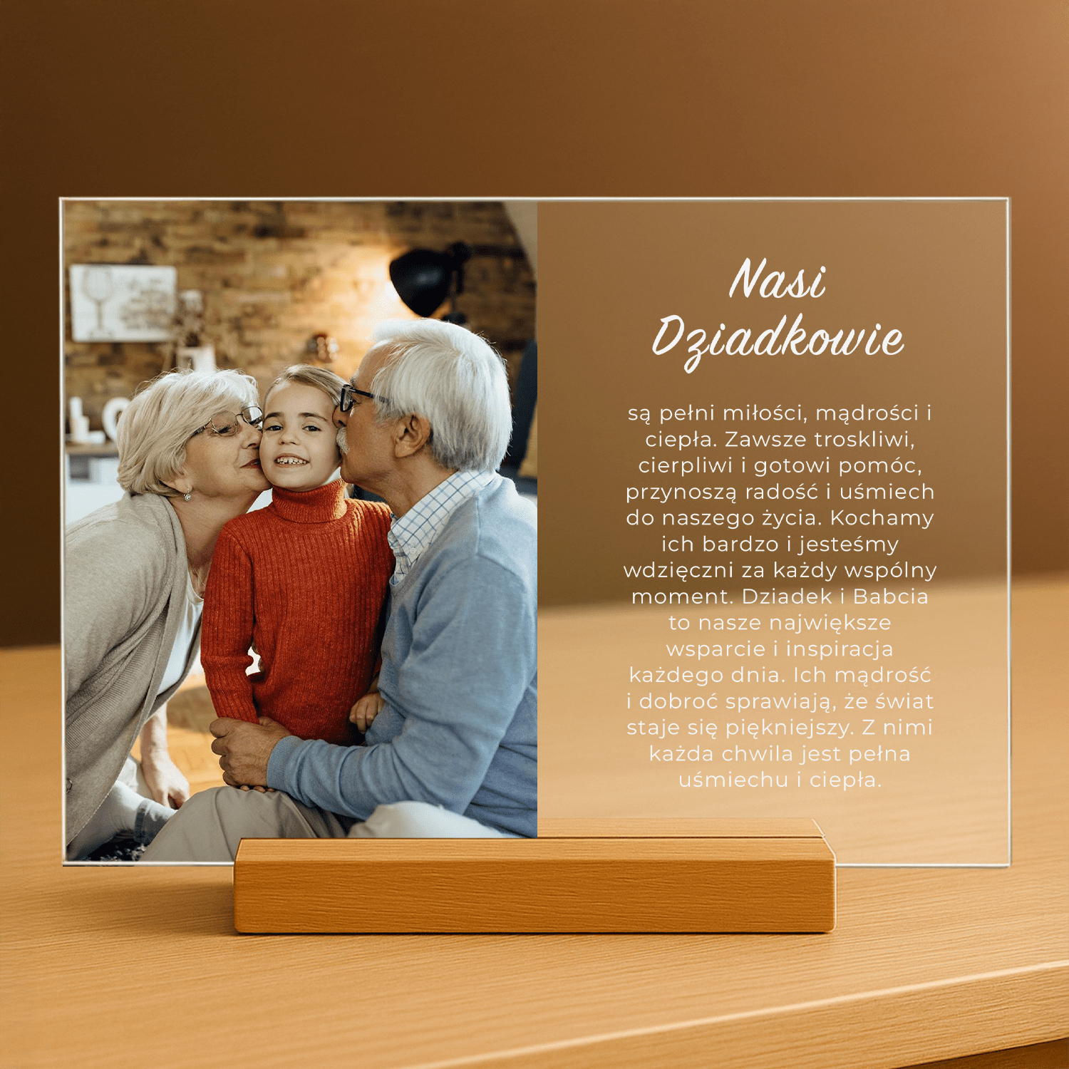 Nasi dziadkowie - personalizowany druk na szkle dla dziadka - Emmygift.pl