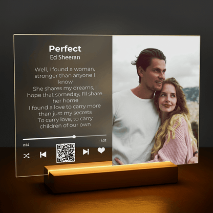 Nasza piosenka zdjęcie + tekst - druk na szkle akrylowym dla pary - Emmygift.pl