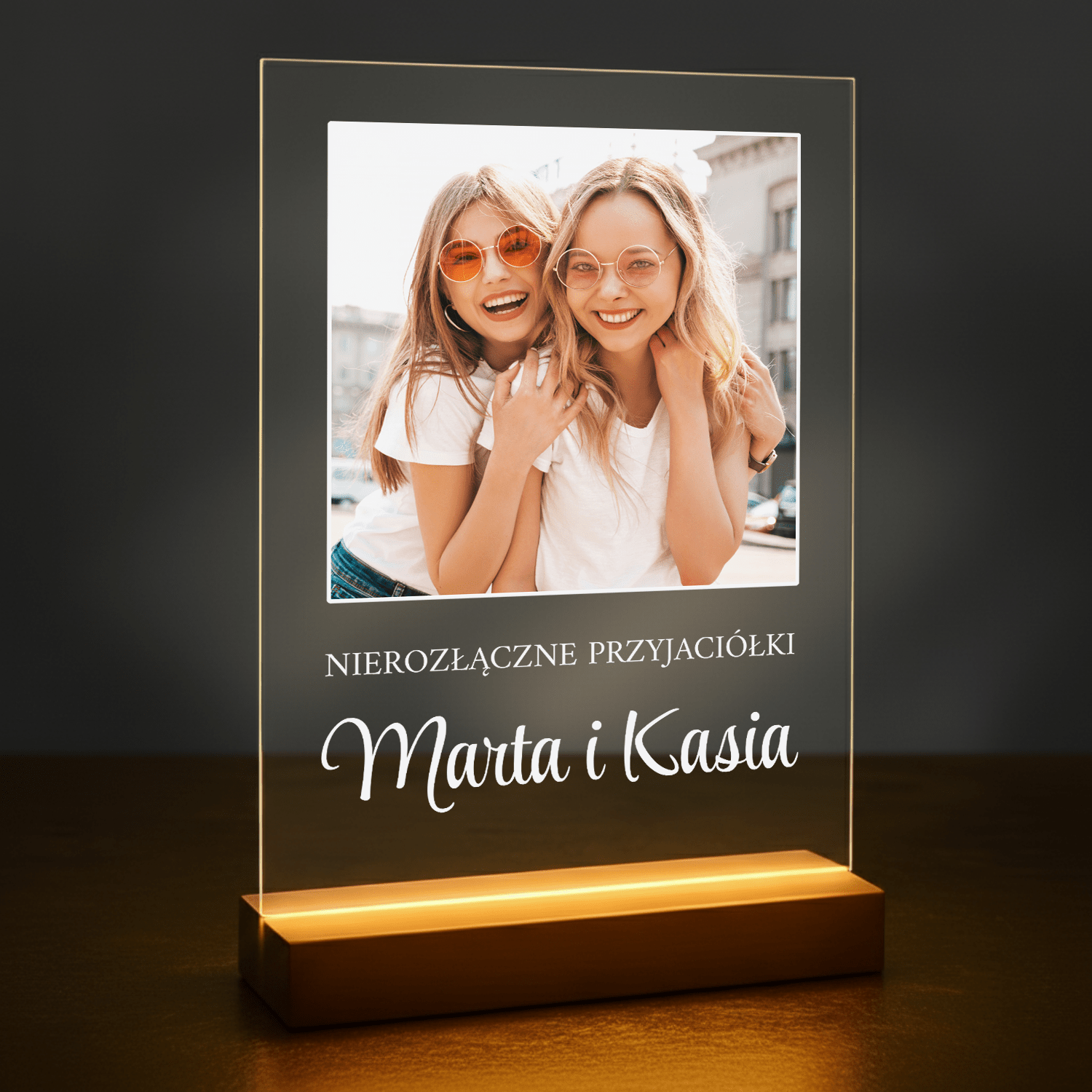 Nierozłączne przyjaciółki - druk na szkle akrylowym dla przyjaciółki - Emmygift.pl
