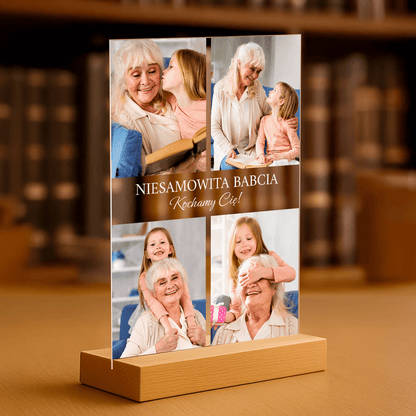Niesamowita babcia - personalizowany druk na szkle dla babci - Emmygift.pl