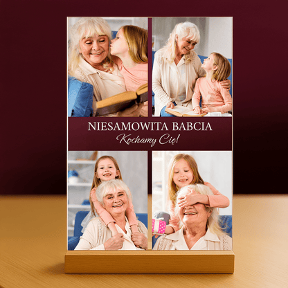 Niesamowita babcia - personalizowany druk na szkle dla babci - Emmygift.pl