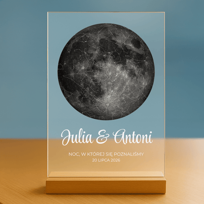 Noc, w której się poznaliśmy - personalizowany druk na szkle dla pary - Emmygift.pl