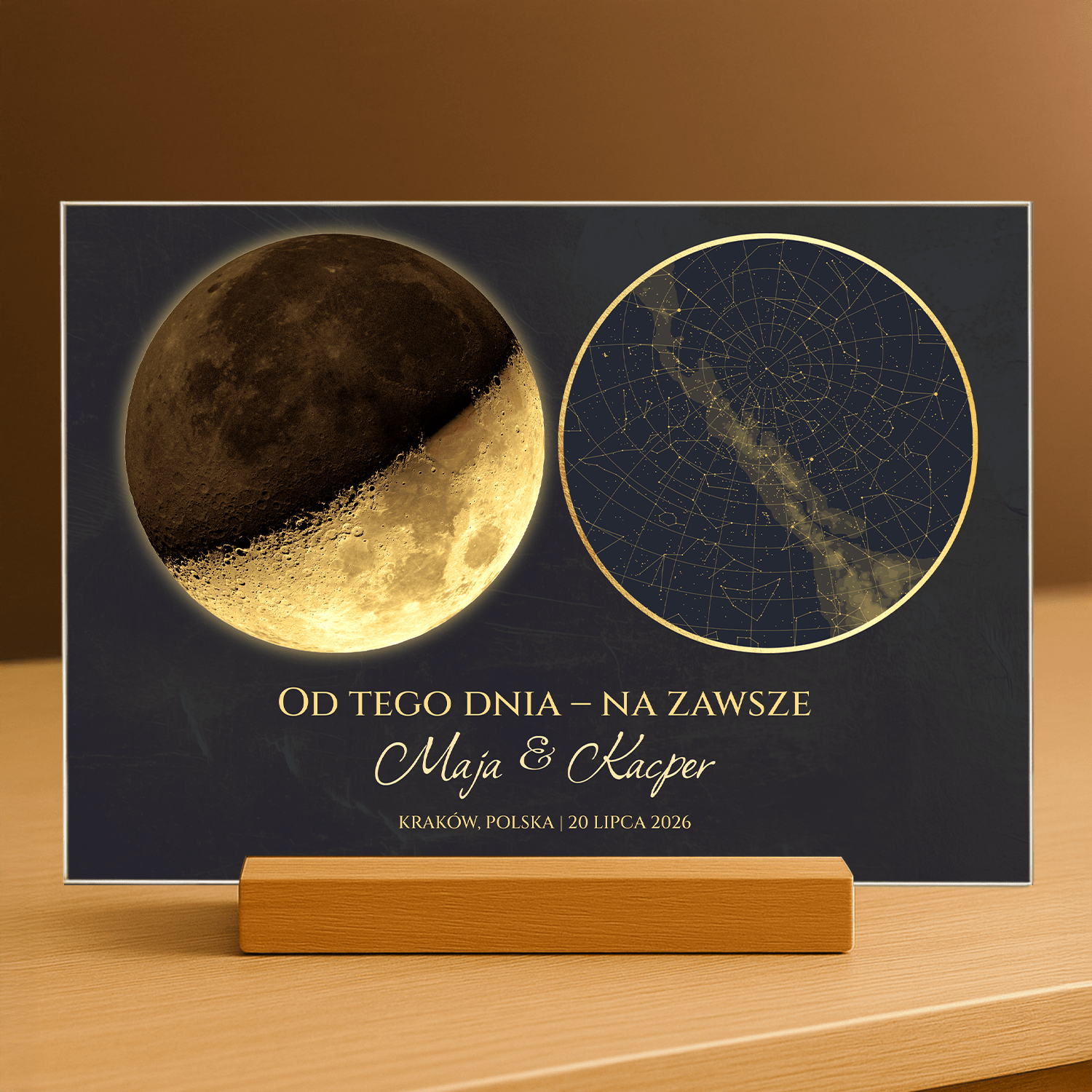 Od tego dnia – na zawsze - personalizowany druk na szkle dla pary - Emmygift.pl