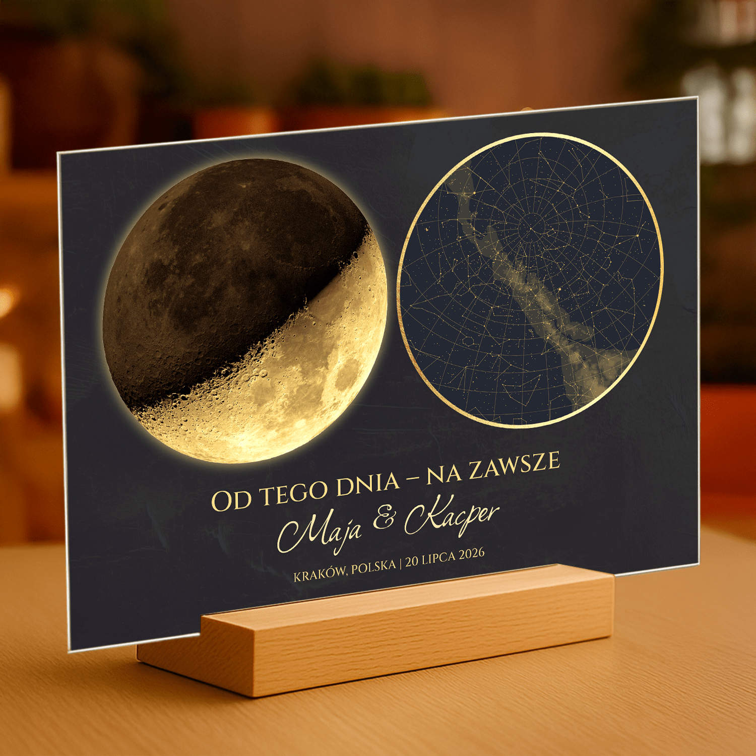 Od tego dnia – na zawsze - personalizowany druk na szkle dla pary - Emmygift.pl