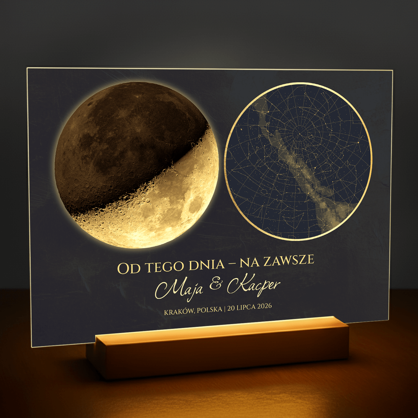 Od tego dnia – na zawsze - personalizowany druk na szkle dla pary - Emmygift.pl