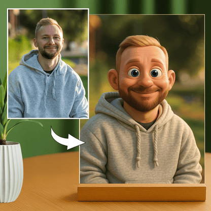 On jako bajkowa postać - portret na szkle akrylowym dla niego - Emmygift.pl