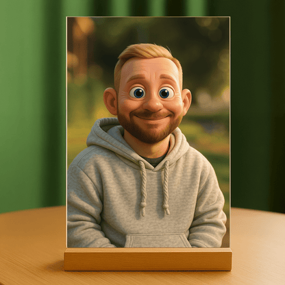 On jako bajkowa postać - portret na szkle akrylowym dla niego - Emmygift.pl