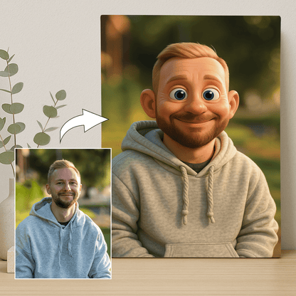 On w stylu animowanym - portret na płótnie dla niego - Emmygift.pl