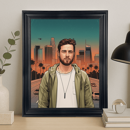 On w stylu jak z popularnej gry - portret na płótnie dla mężczyzny - Emmygift.pl