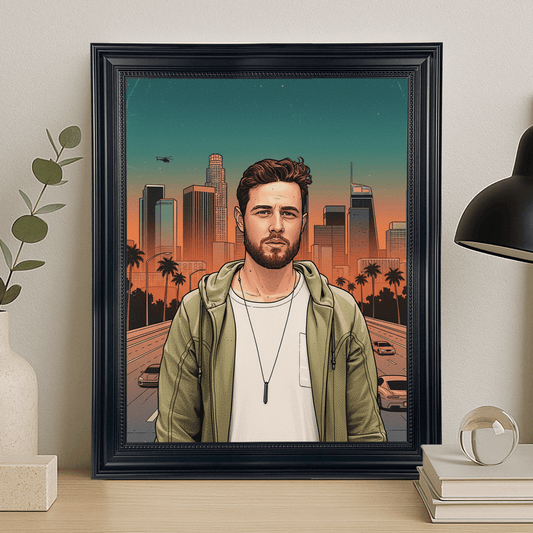 On w stylu jak z popularnej gry - portret na płótnie dla mężczyzny - Emmygift.pl