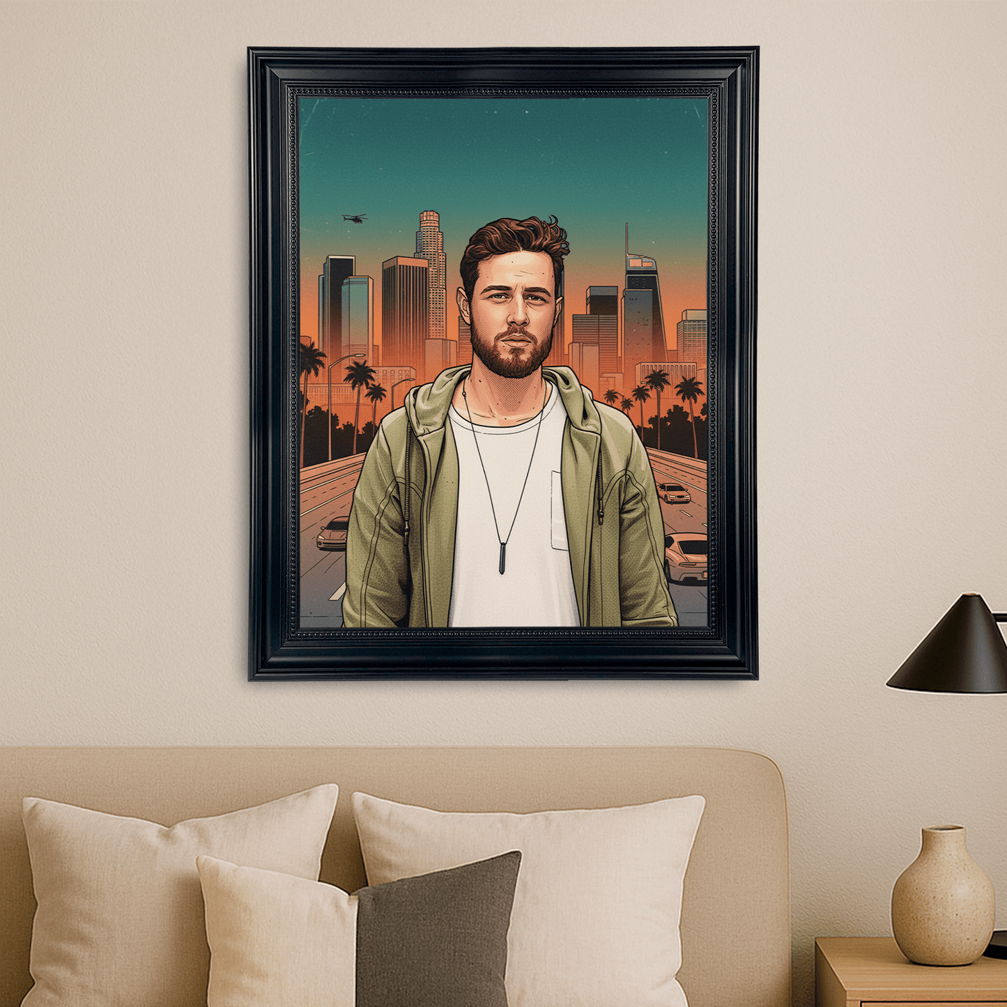On w stylu jak z popularnej gry - portret na płótnie dla mężczyzny - Emmygift.pl
