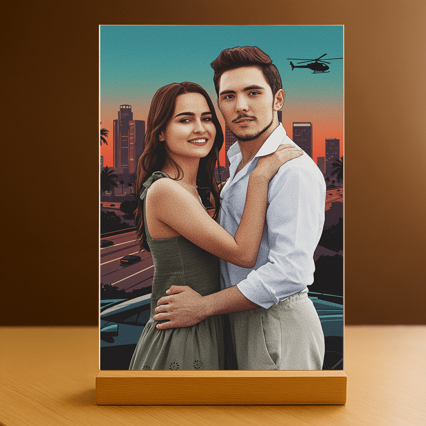 Ona i on jako bohaterowie gry - portret na szkle dla pary - Emmygift.pl