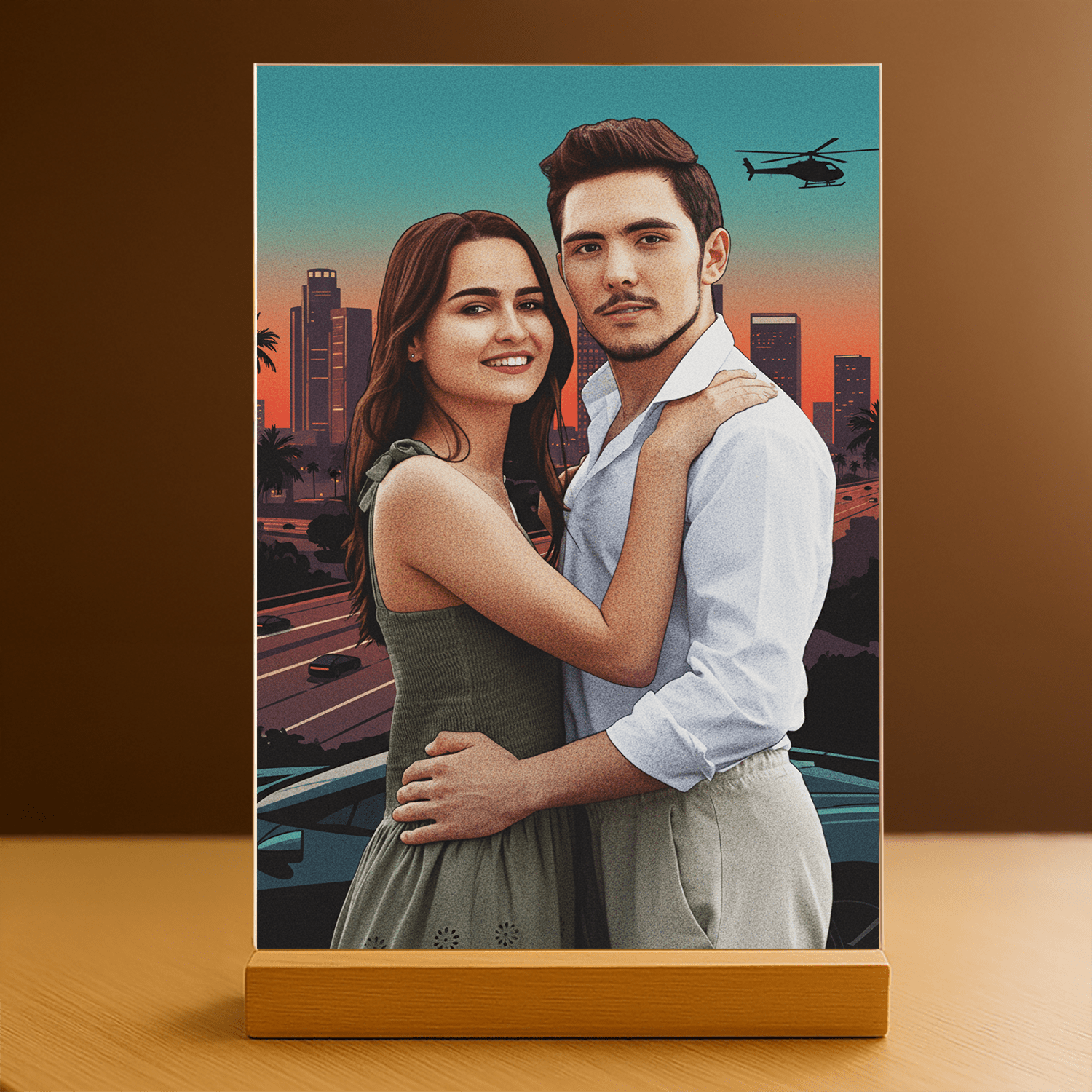 Ona i on jako bohaterowie gry - portret na szkle dla pary - Emmygift.pl