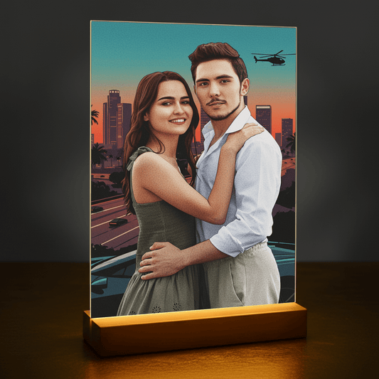 Ona i on jako bohaterowie gry - portret na szkle dla pary - Emmygift.pl
