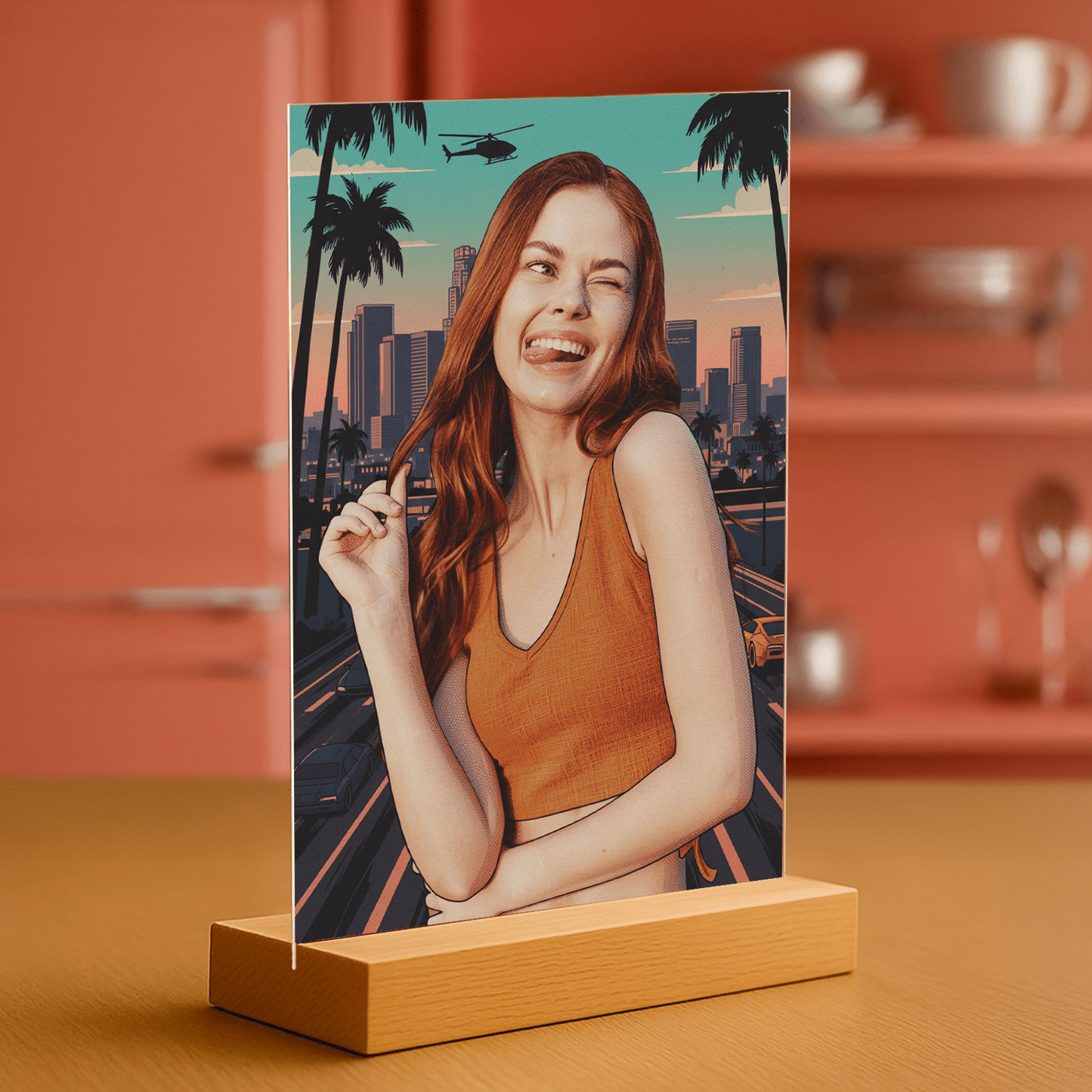 Ona jako postać gry - portret na szkle akrylowym dla niej - Emmygift.pl