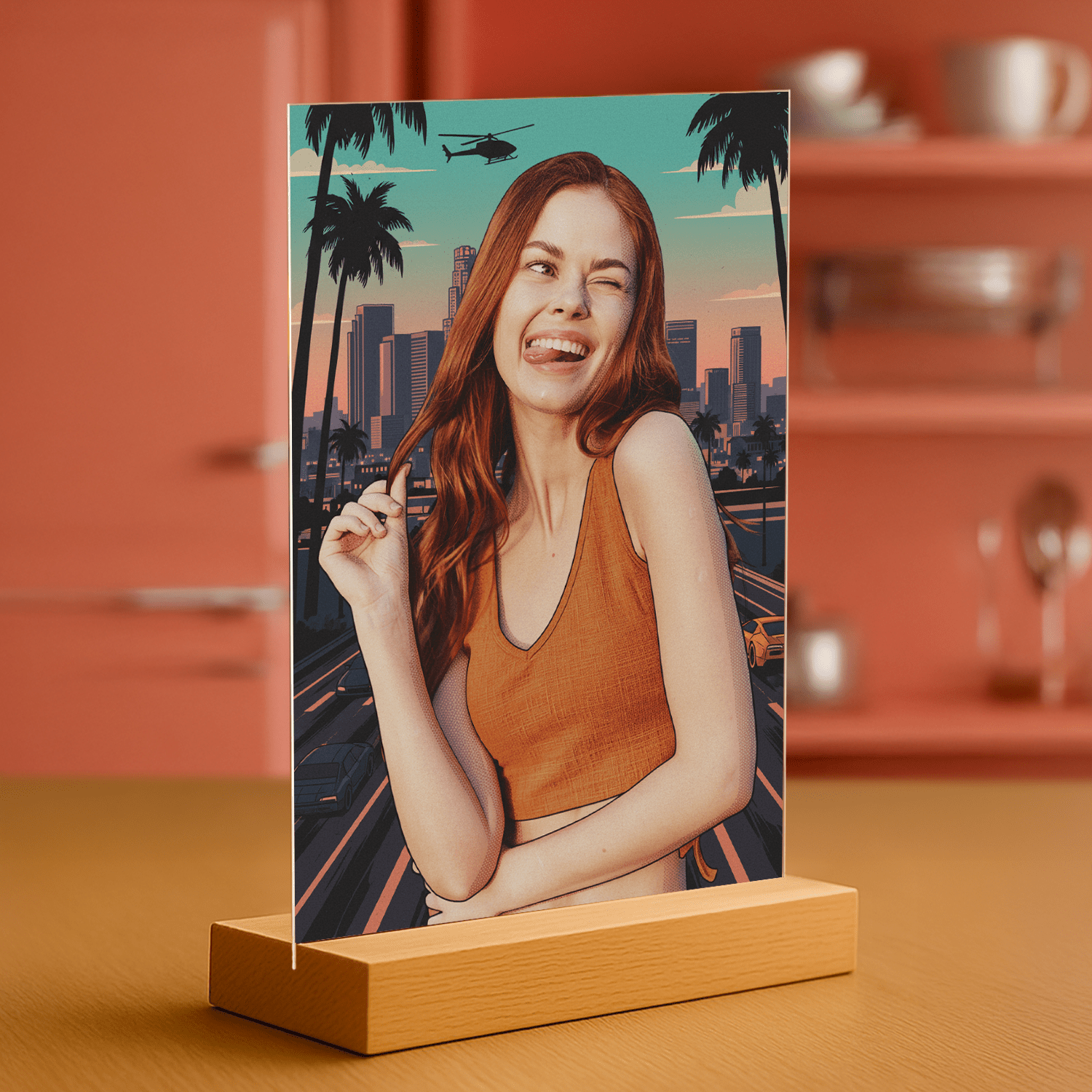 Ona jako postać gry - portret na szkle akrylowym dla niej - Emmygift.pl