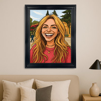 Ona w komiksowym stylu - portret na płótnie dla niej - Emmygift.pl