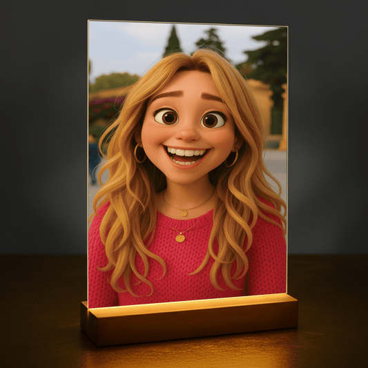 Ona w stylu animacji 3D - portret na szkle akrylowym dla niej - Emmygift.pl