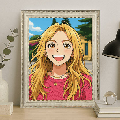 Ona w stylu Anime - portret na płótnie dla niej - Emmygift.pl