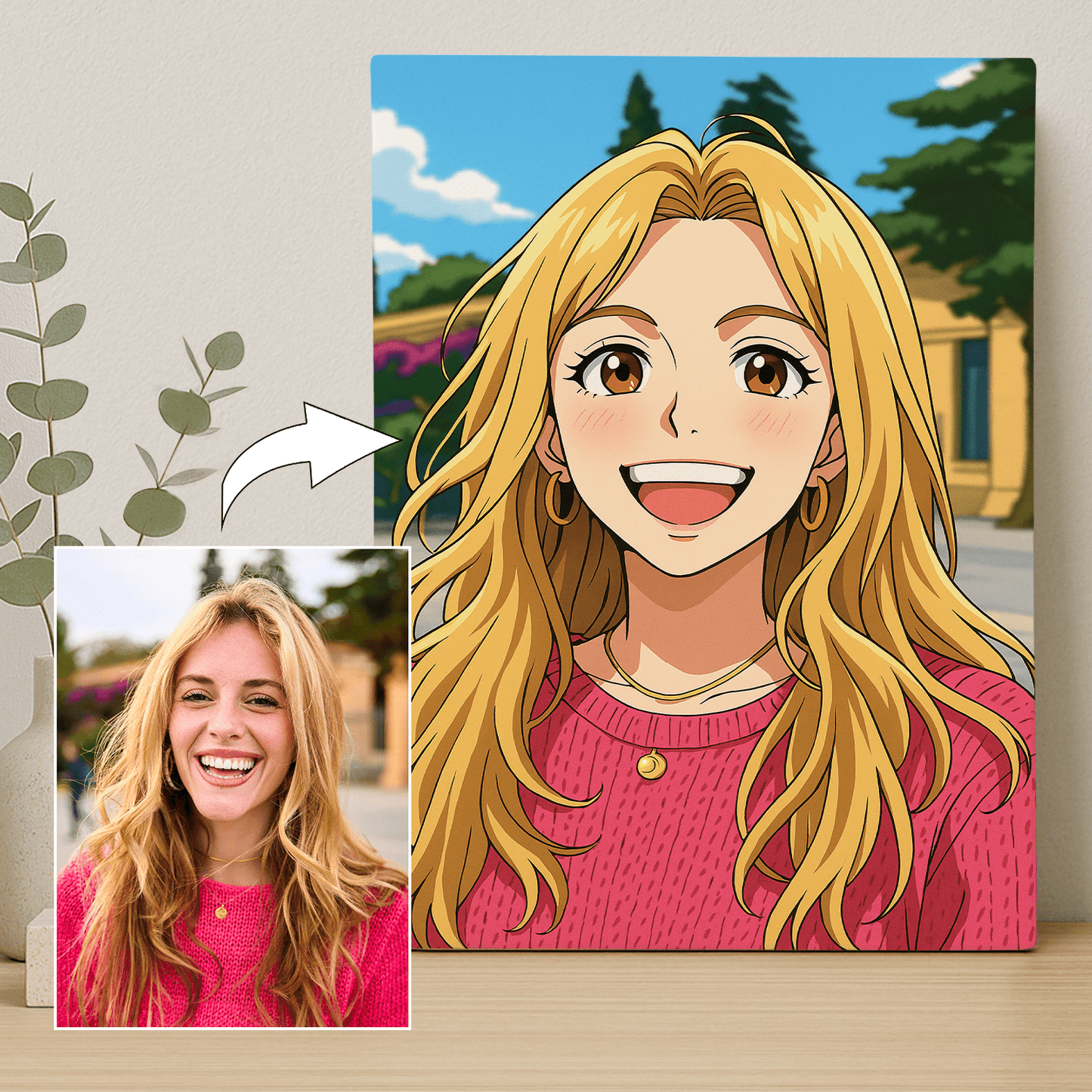 Ona w stylu Anime - portret na płótnie dla niej - Emmygift.pl
