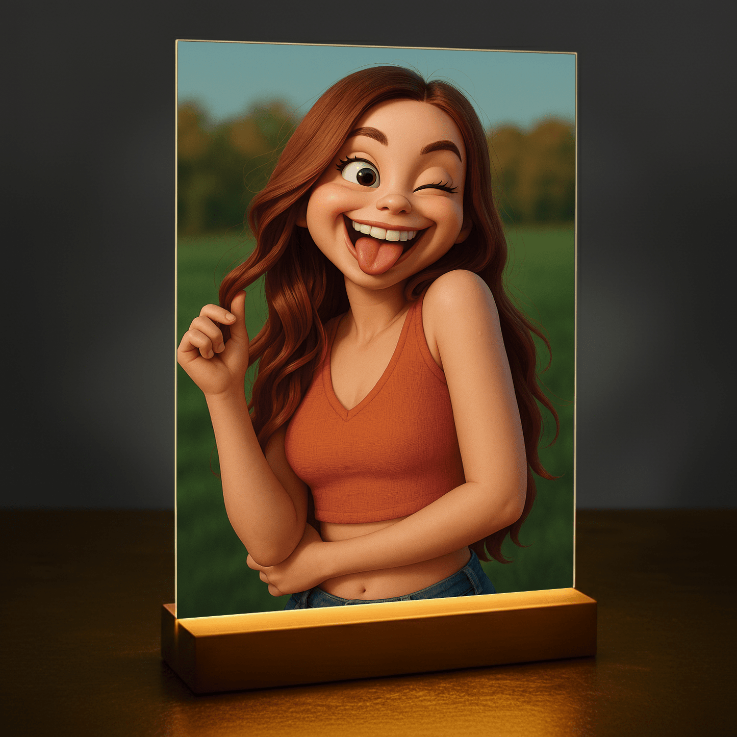 Ona w stylu bajki - portret na szkle akrylowym dla niej - Emmygift.pl