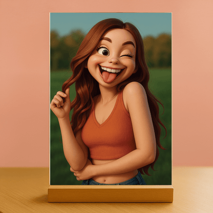 Ona w stylu bajki - portret na szkle akrylowym dla niej - Emmygift.pl