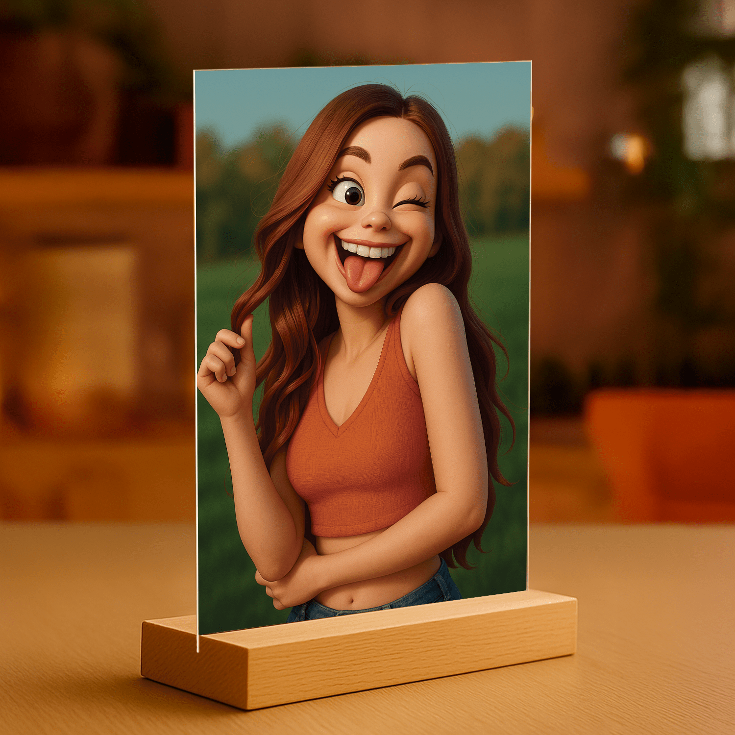 Ona w stylu bajki - portret na szkle akrylowym dla niej - Emmygift.pl