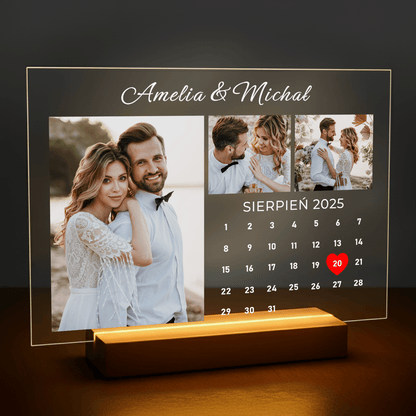 Pamiątka ślubna - druk na szkle akrylowym dla pary - Emmygift.pl