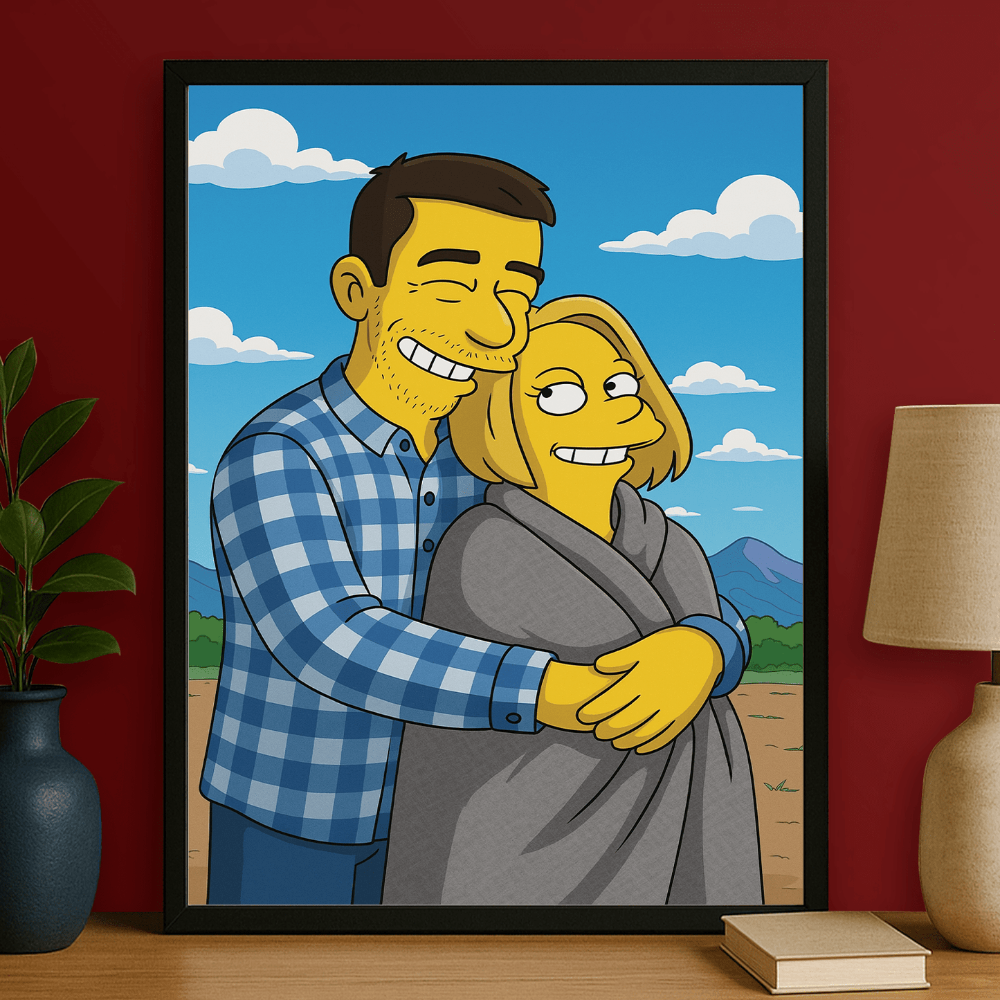 Para jak z Simpsonów - portret na plakacie dla pary - Emmygift.pl