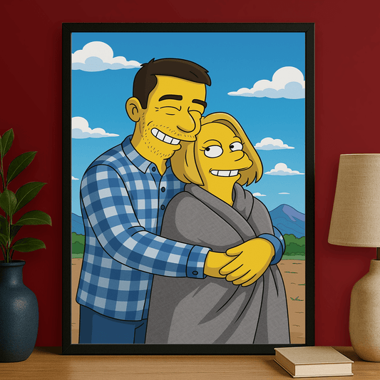 Para jak z Simpsonów - portret na plakacie dla pary - Emmygift.pl