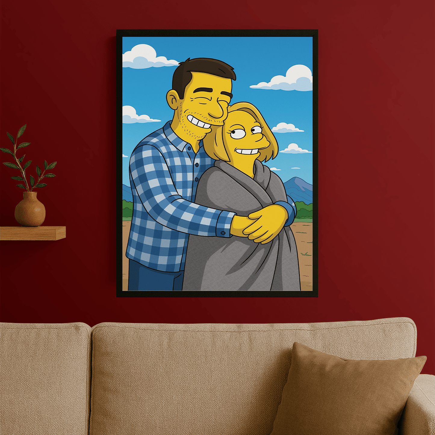 Para jak z Simpsonów - portret na plakacie dla pary - Emmygift.pl