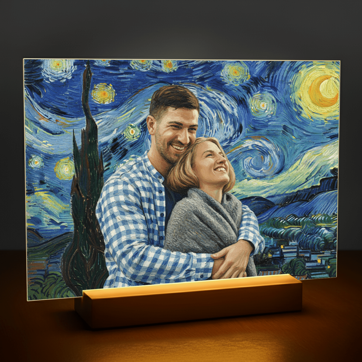 Para pod Gwieździstym Niebem - druk na szkle dla pary - Emmygift.pl