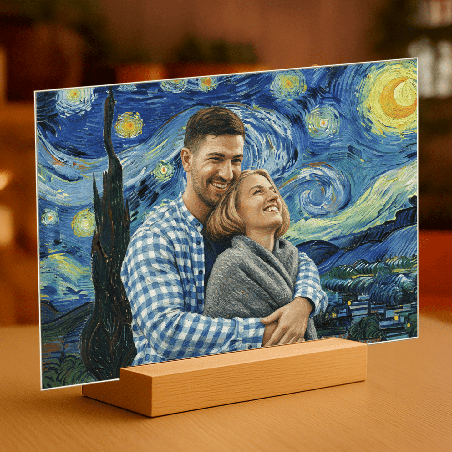 Para pod Gwieździstym Niebem - druk na szkle dla pary - Emmygift.pl