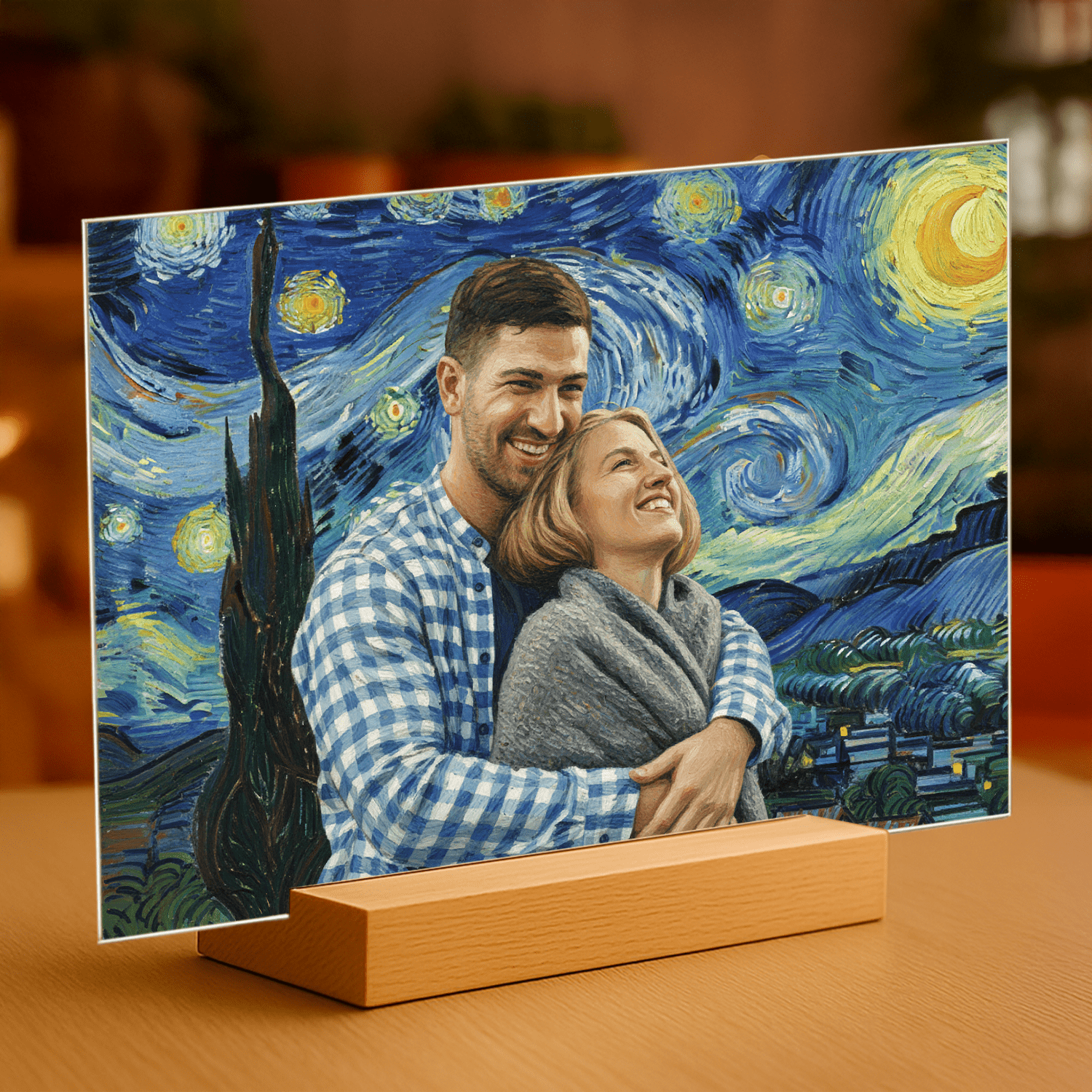 Para pod Gwieździstym Niebem - druk na szkle dla pary - Emmygift.pl
