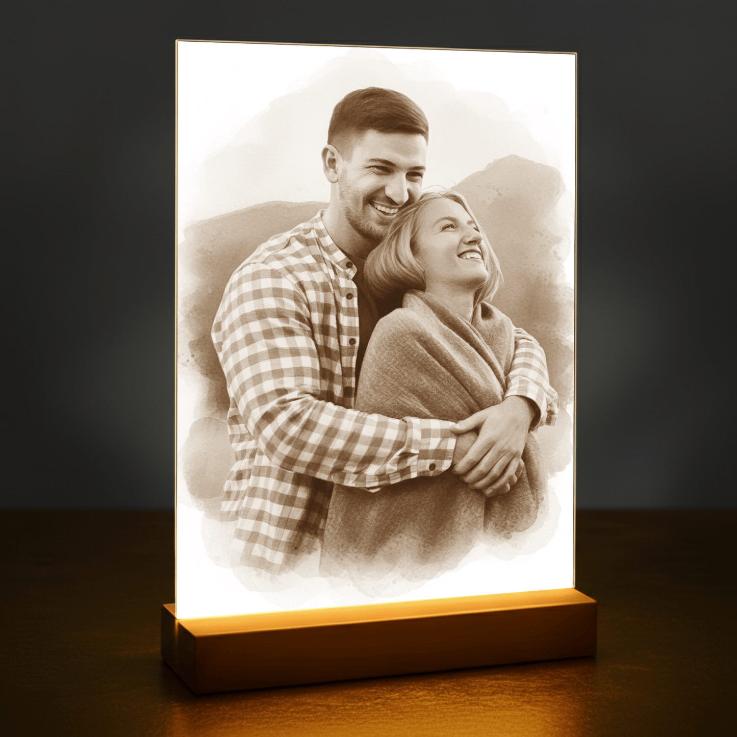 Para w efekcie coffee - portret na szkle akrylowym dla pary - Emmygift.pl