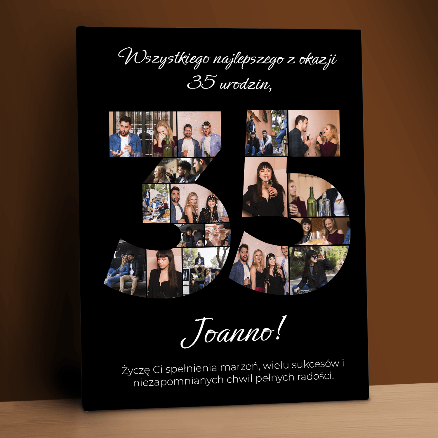Personalizowany plakat 35 urodziny – kolaż zdjęć na wyjątkowy prezent - Emmygift.pl