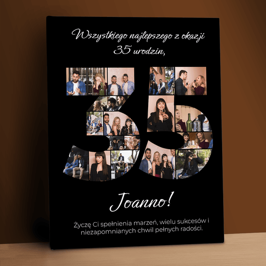 Personalizowany plakat 35 urodziny – kolaż zdjęć na wyjątkowy prezent - Emmygift.pl