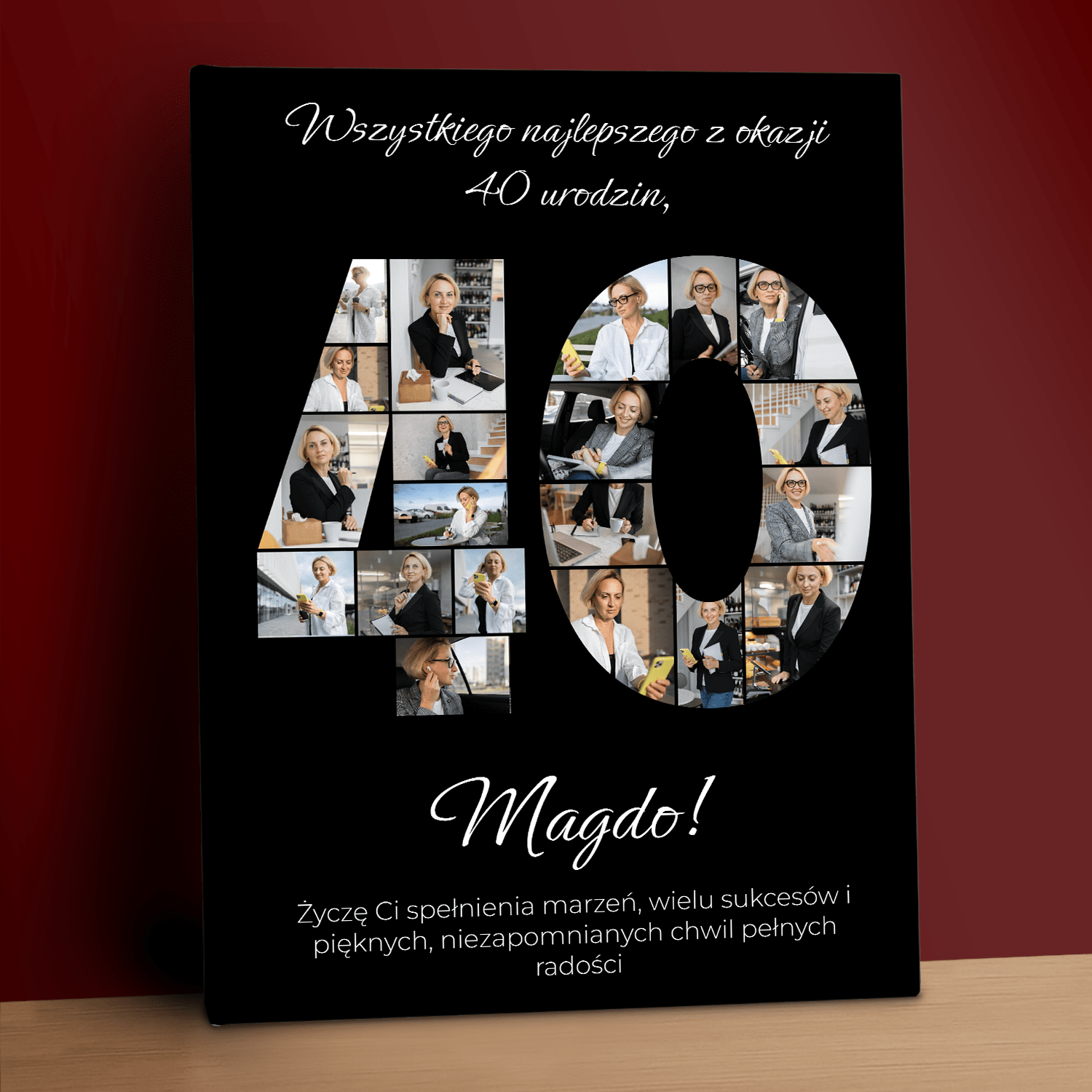 Personalizowany plakat na 40 urodziny – kolaż wspomnień - Emmygift.pl