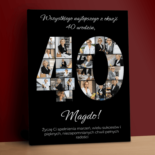 Personalizowany plakat na 40 urodziny – kolaż wspomnień - Emmygift.pl