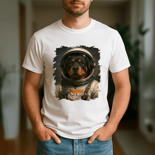 Pies jak kosmonauta - koszulka męska z nadrukiem dla miłośnika psów - Emmygift.pl