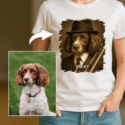 Pies jako jazzowy muzyk - koszulka damska z nadrukiem dla miłośnika psów - Emmygift.pl