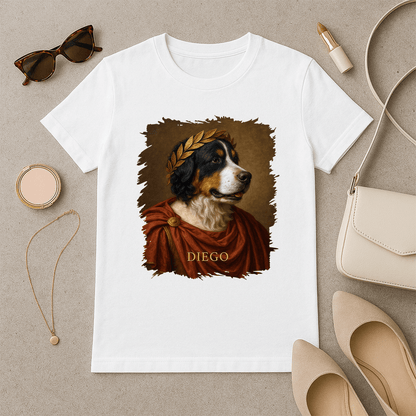 Pies w roli Juliusza Cezara - koszulka damska z nadrukiem dla miłośnika psów - Emmygift.pl